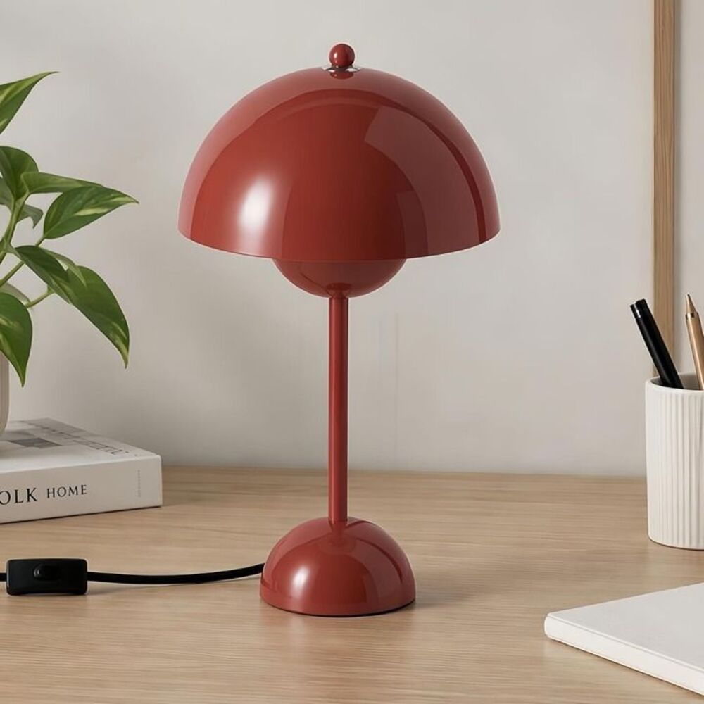COSYLUX Mid-Century Modern Floor Lamp for Bedroom, ETL Listed, Rust Red